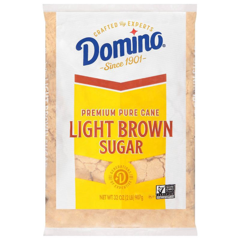 slide 1 of 5, Domino Old Fashioned Pure Cane Light Brown Sugar, 32 oz