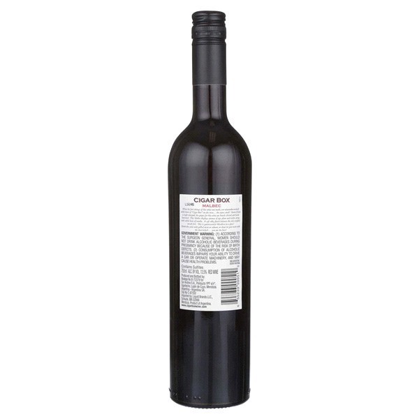slide 4 of 5, Cigar Box Malbec Reserva, 750 ml
