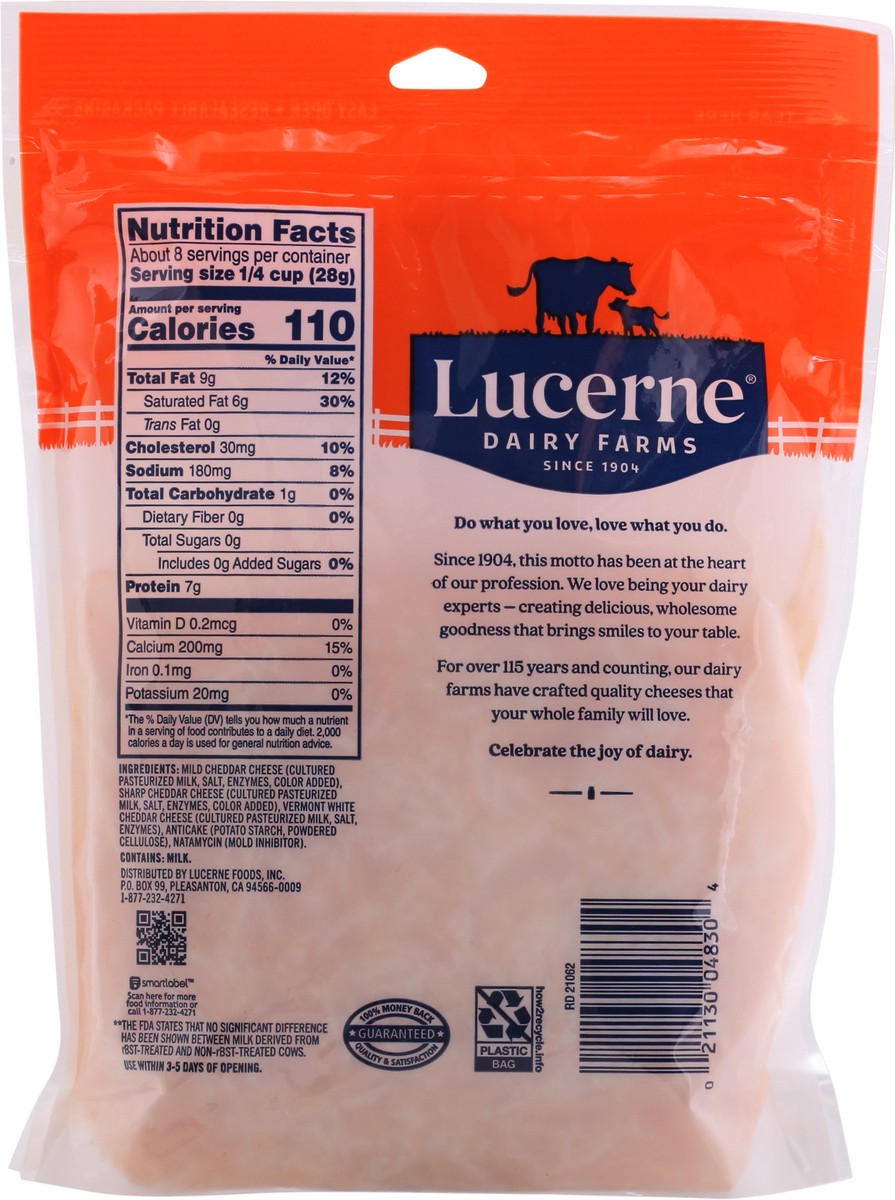 slide 4 of 9, Lucerne Dairy Farms Lucerne Cheese Finely Shredded Triple Cheddar - 8 Oz, 