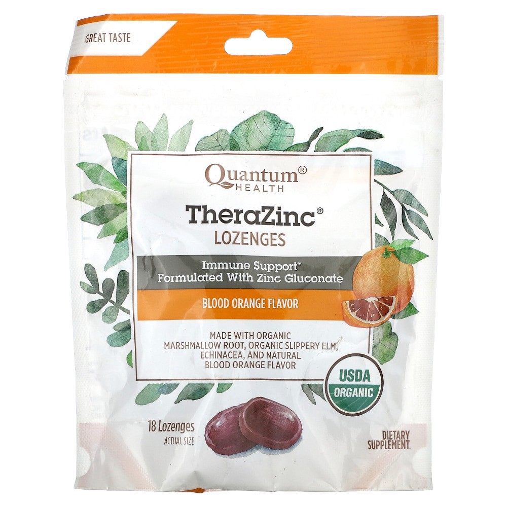 slide 1 of 5, Quantum Health Therazinc, Lozenges, Blood Orange Flavor, 18 ct