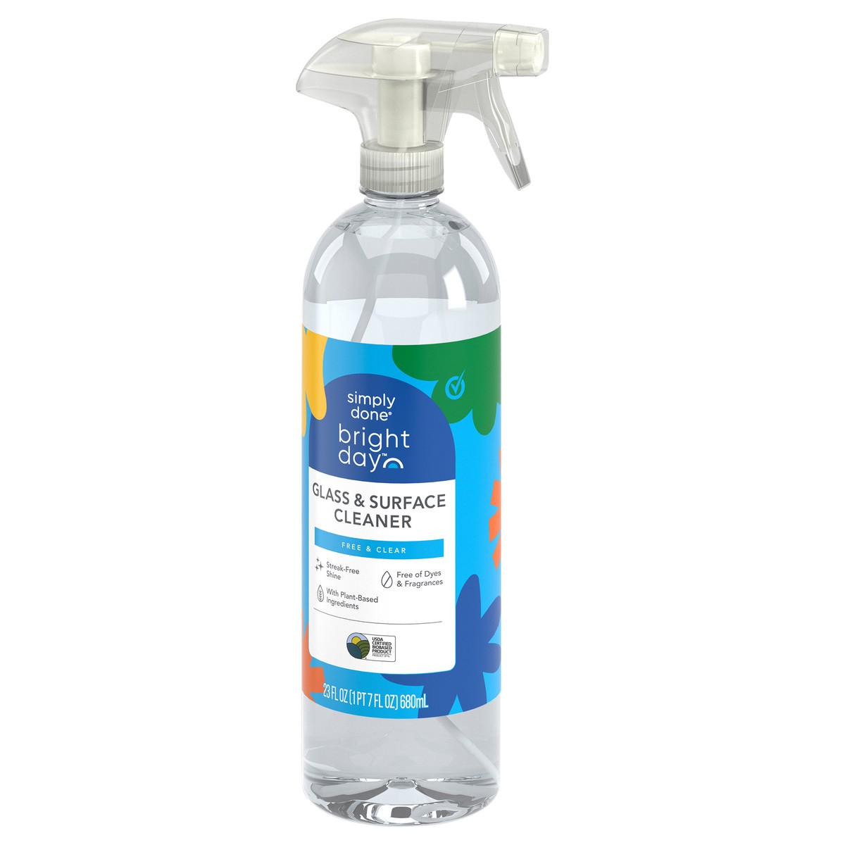 slide 12 of 12, Simply Done Bright Day Glass & Surface Cleaner - Free & Clear, 23 fl oz