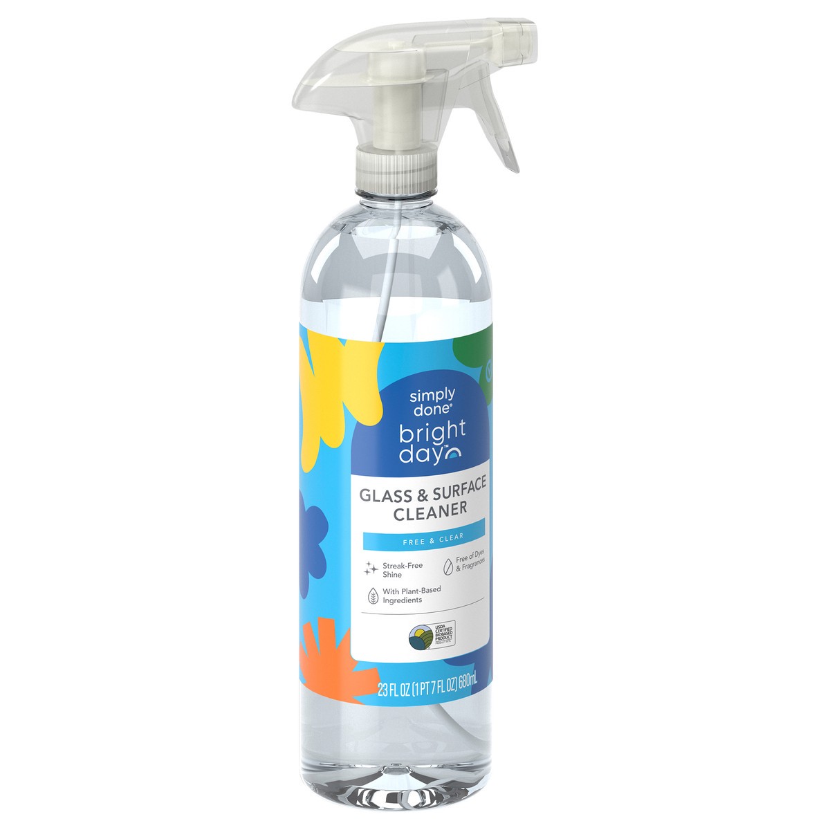 slide 10 of 12, Simply Done Bright Day Glass & Surface Cleaner - Free & Clear, 23 fl oz