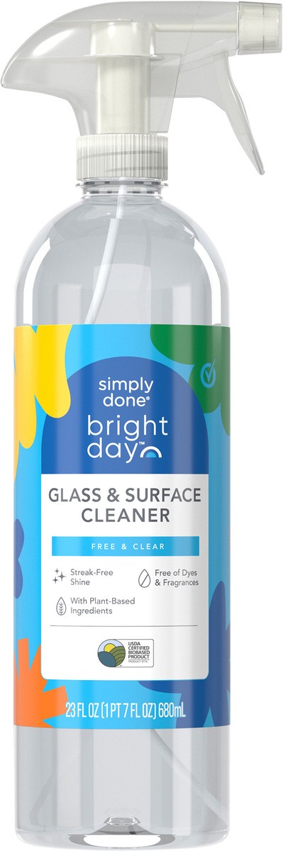 slide 11 of 12, Simply Done Bright Day Glass & Surface Cleaner - Free & Clear, 23 fl oz