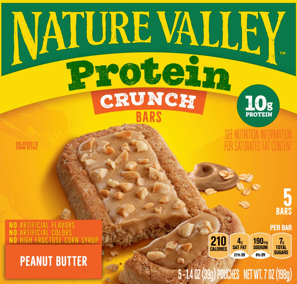 slide 1 of 12, Nature Valley Protein Peanut Butter Crunch Bars 5 1.4 oz Pouch 5 ea Box, 5 ct