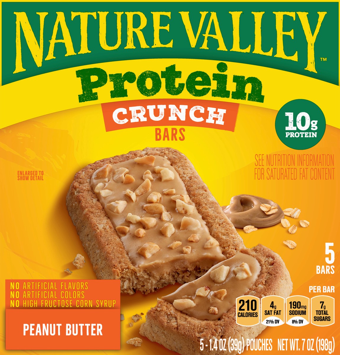 slide 2 of 12, Nature Valley Protein Peanut Butter Crunch Bars 5 1.4 oz Pouch 5 ea Box, 5 ct