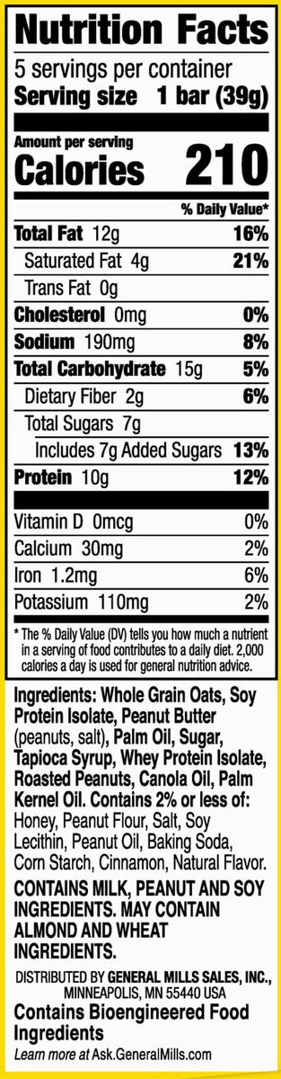 slide 4 of 12, Nature Valley Protein Peanut Butter Crunch Bars 5 1.4 oz Pouch 5 ea Box, 5 ct