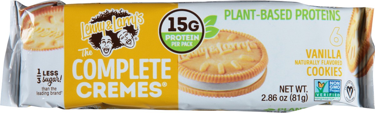 slide 2 of 9, Lenny & Larry's The Complete Cremes Plant-Based Proteins Vanilla Sandwich Cookies 6 Cookies 6 ea, 6 ct