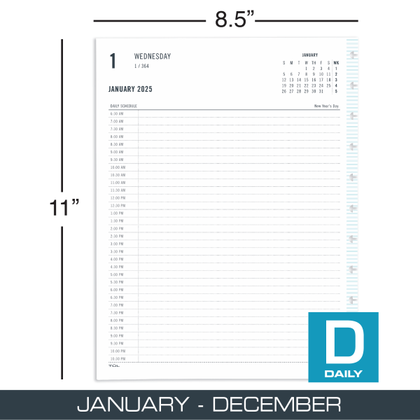 slide 2 of 3, 2025 Tul Discbound Daily Planner Refill Pages, Letter Size, Fashion, January To December, 1 ct