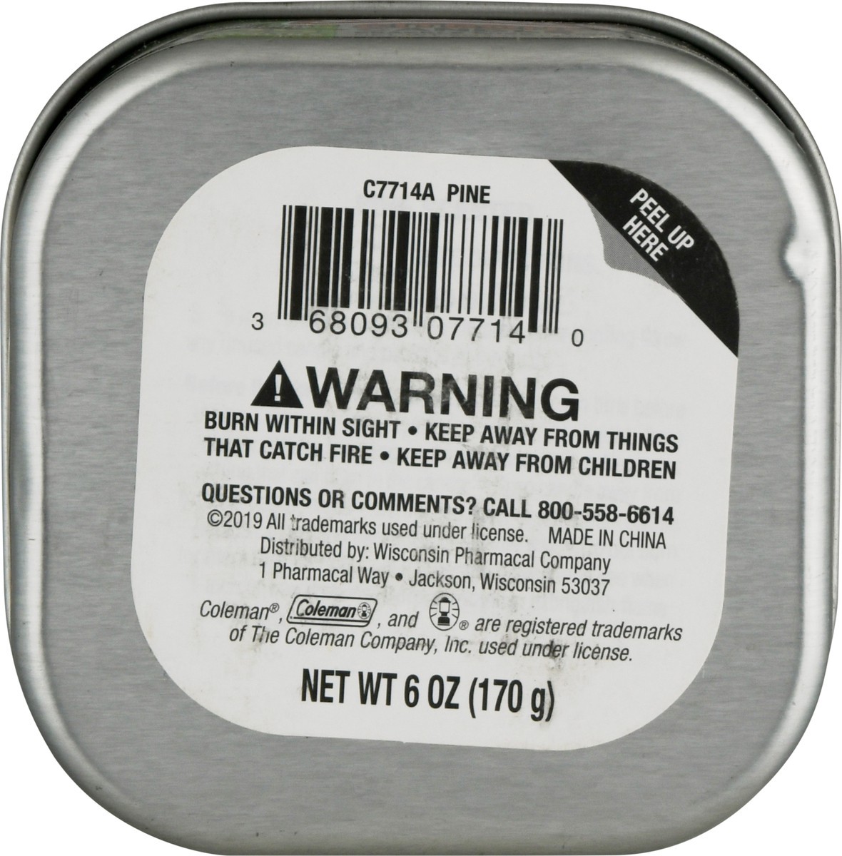 slide 4 of 9, Coleman Citronella Candle Tin Pine, 6 oz