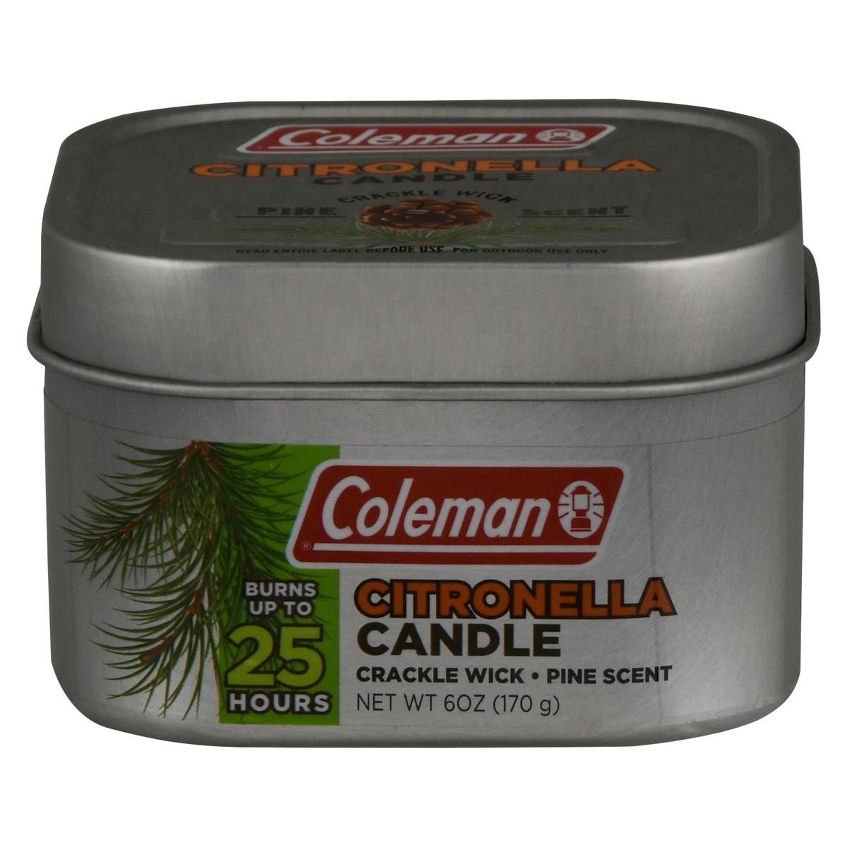 slide 1 of 9, Coleman Citronella Candle Tin Pine, 6 oz