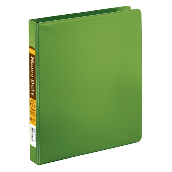 slide 1 of 5, Office Depot Brand Heavy-Duty D-Ring Binder, 1'' Rings, Army Green, 1 ct