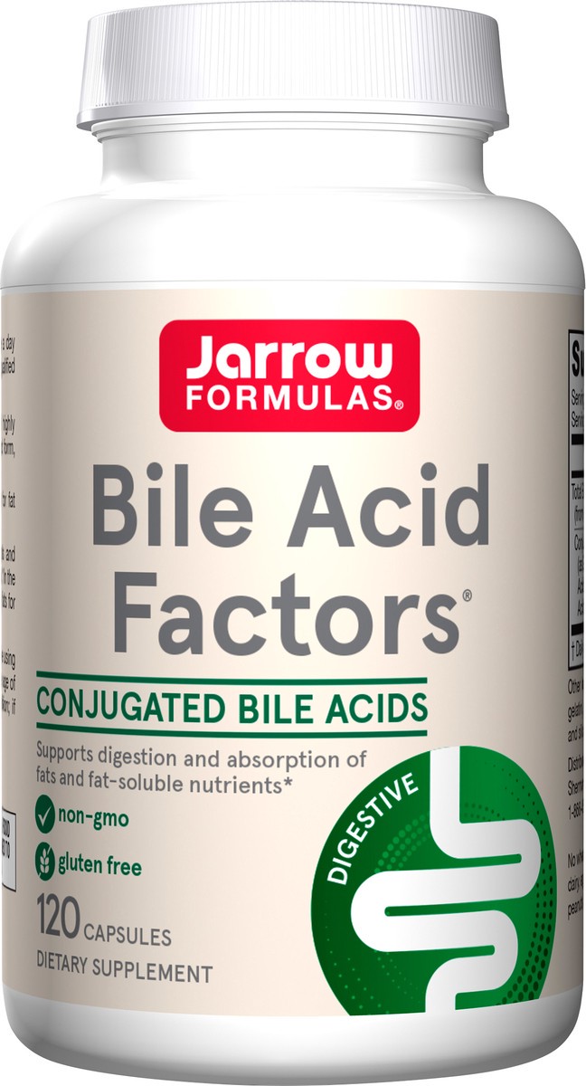slide 2 of 4, Jarrow Formulas Bile Acid Factors 1000 mg - Dietary Supplement - 120 Capsules - 30 Servings - Conjugated Bile Acid Formulation - Supports Digestion and Absorption of Fats & Fat-Soluble Nutrients, 1 ct