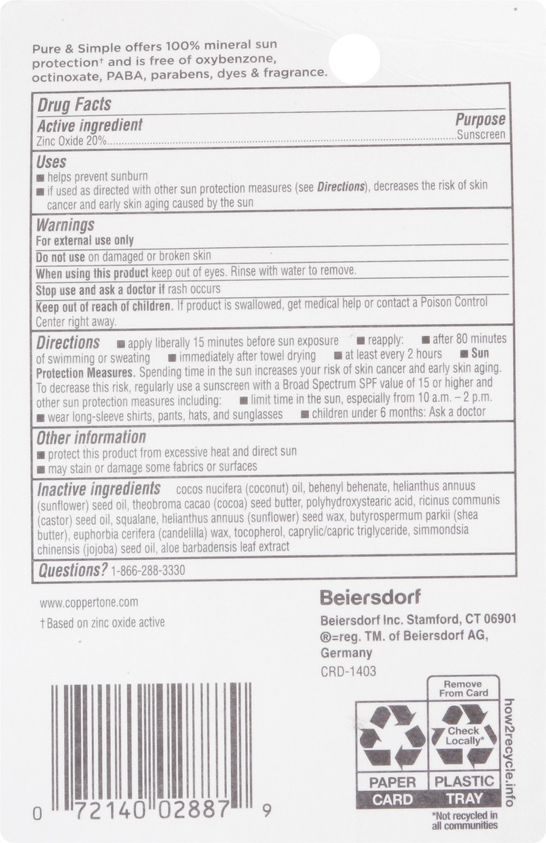 slide 2 of 9, Coppertone Pure & Simple Kids Sunscreen Stick, SPF 50 Mineral Active Sunscreen, 0.49 Oz (New UPC), 0.49 oz