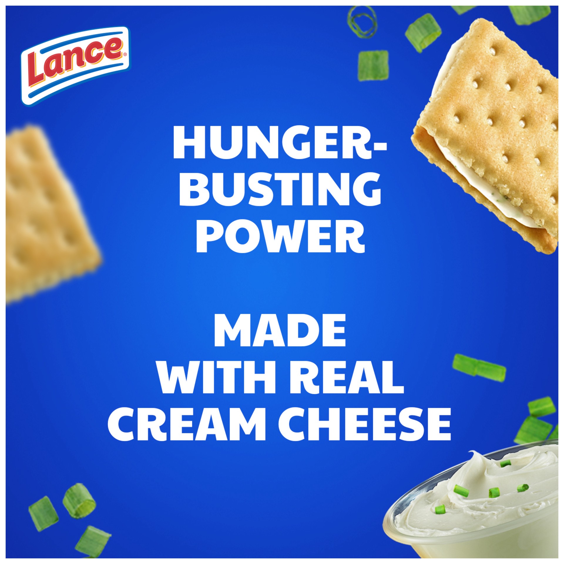 slide 4 of 10, Lance Sandwich Crackers, Captain's Wafers Cream Cheese and Chives, 20 Packs, 6 Sandwiches Each, 27.5 oz