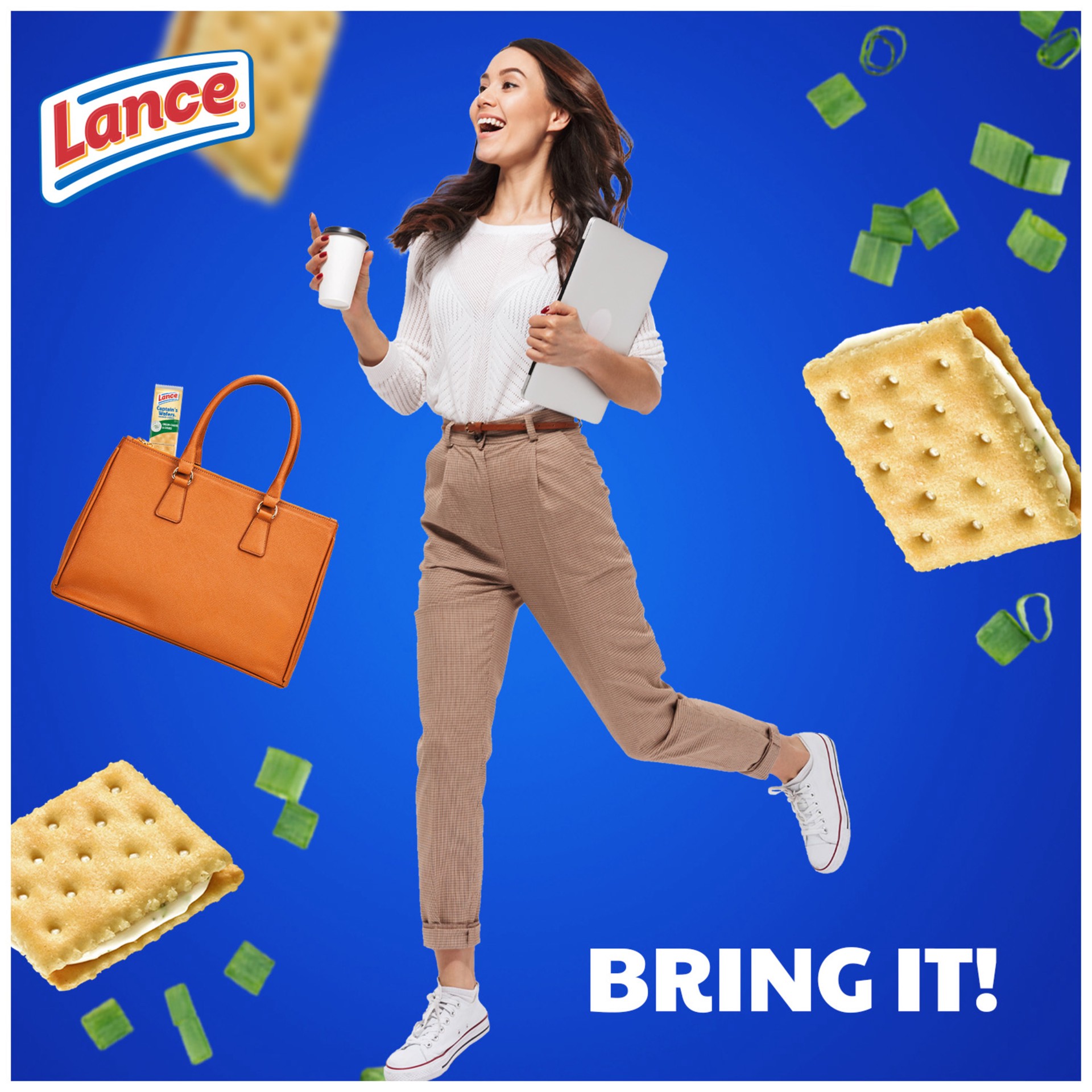 slide 5 of 10, Lance Sandwich Crackers, Captain's Wafers Cream Cheese and Chives, 20 Packs, 6 Sandwiches Each, 27.5 oz