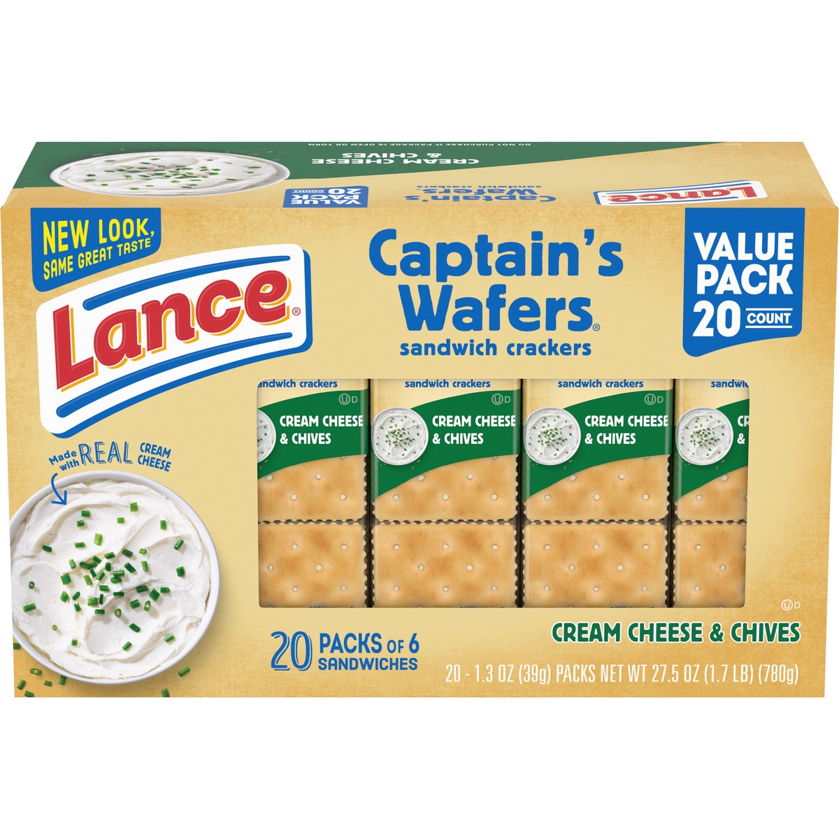 slide 11 of 11, Lance Cream Cheese And Chive Captain's Wafers , 20 ct; 1.3 oz