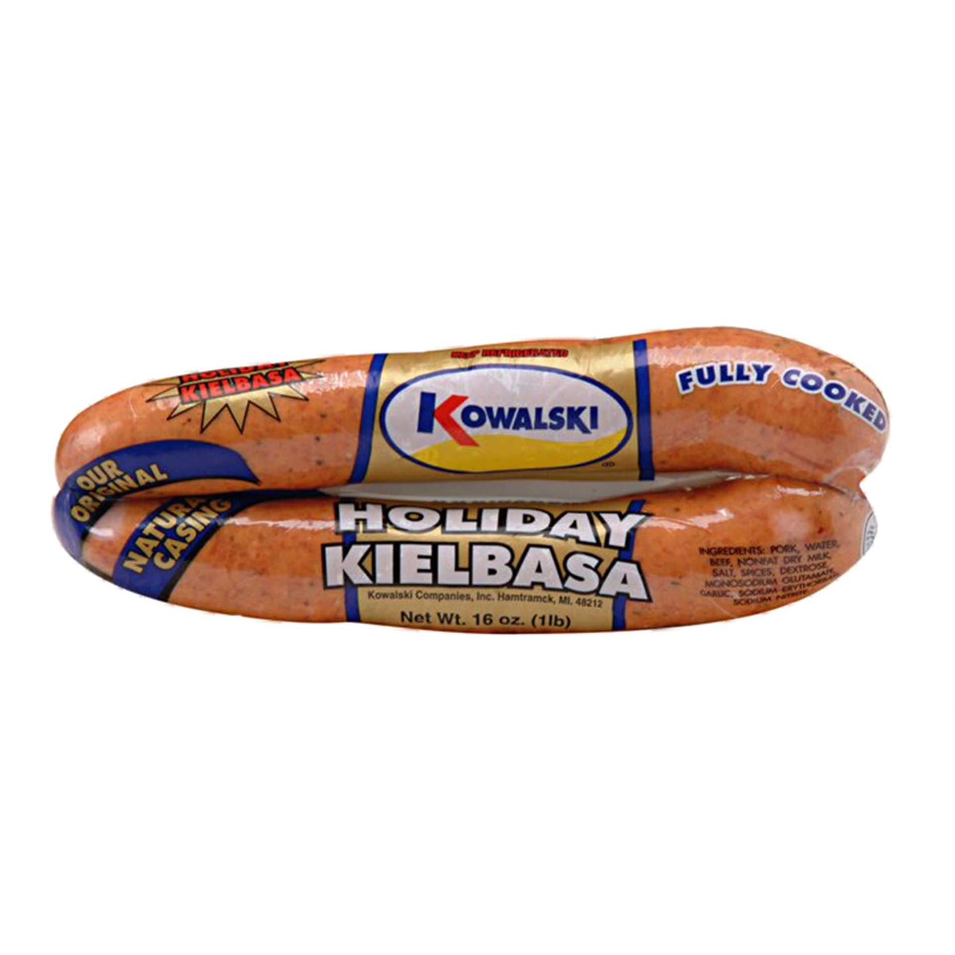 slide 1 of 1, Kowalski Holiday Kielbasa, 16 oz