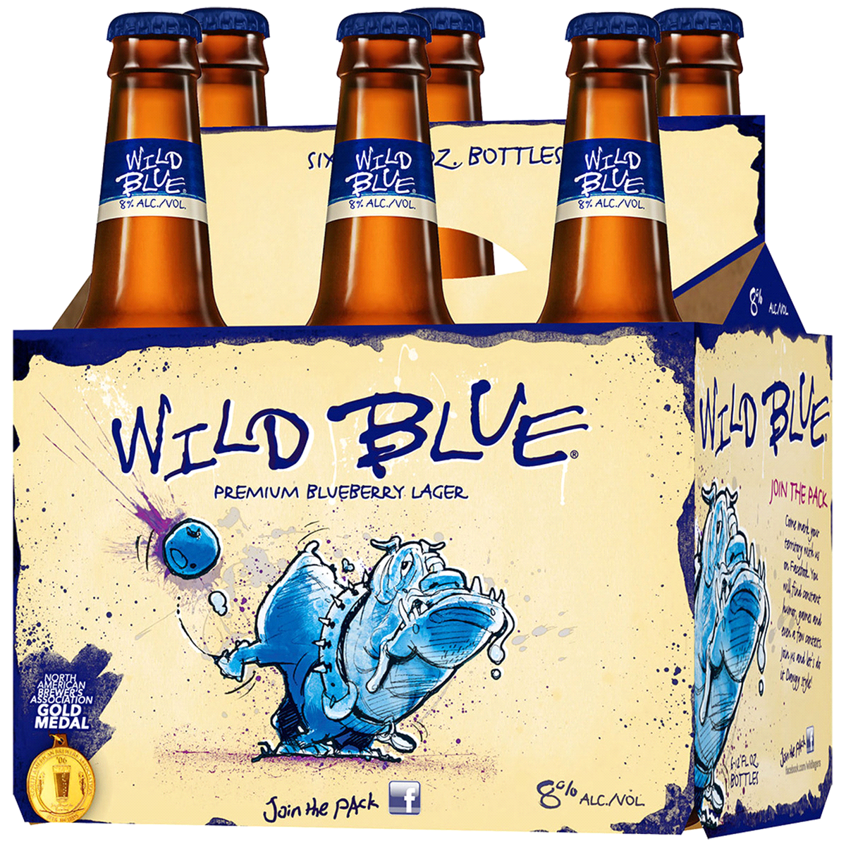 slide 2 of 3, Wild Goose Brewery Wild Blue Premium Blueberry Lager, 6 ct; 12 fl oz