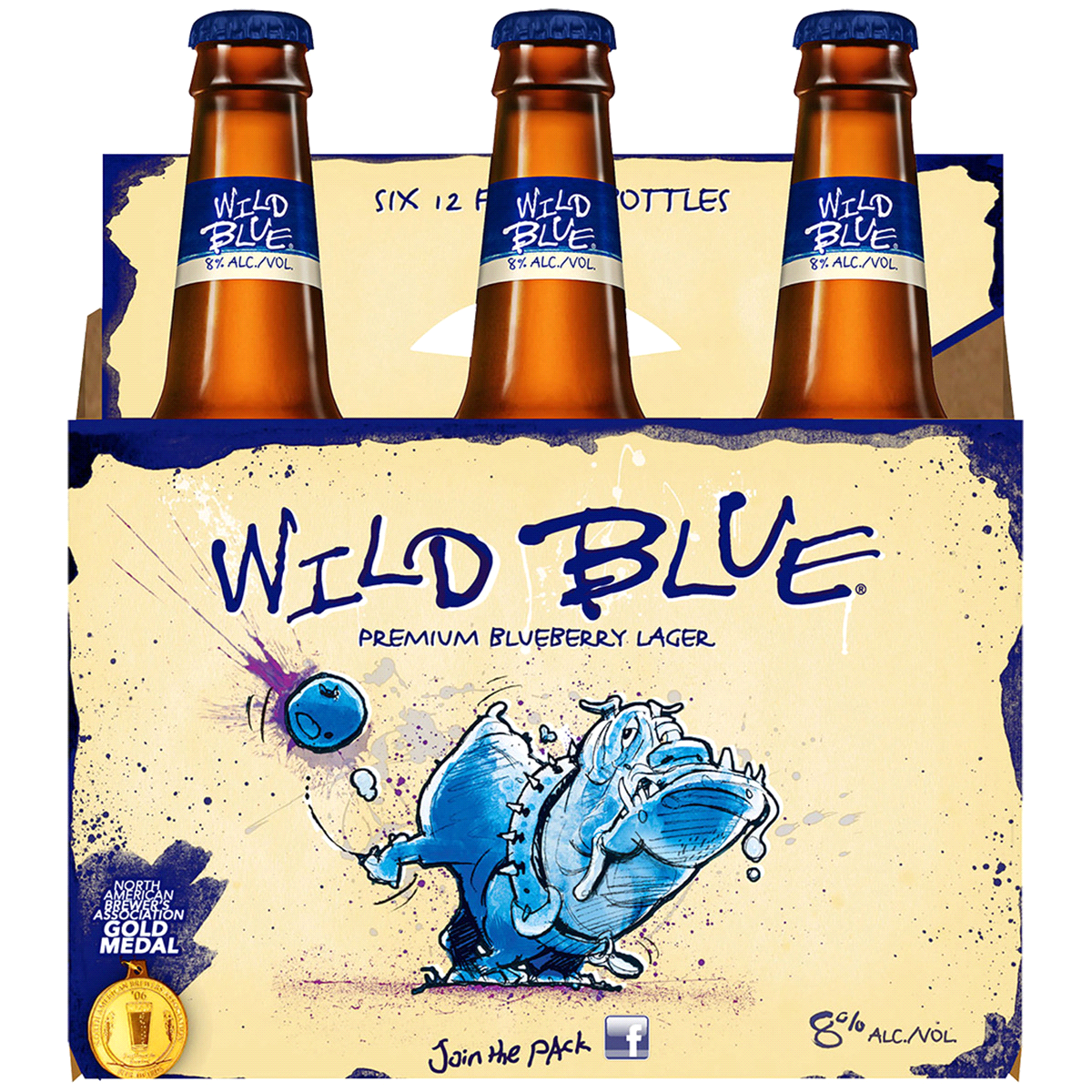 slide 1 of 1, Wild Blue Premium Blueberry Lager Bottles, 6 ct; 12 fl oz