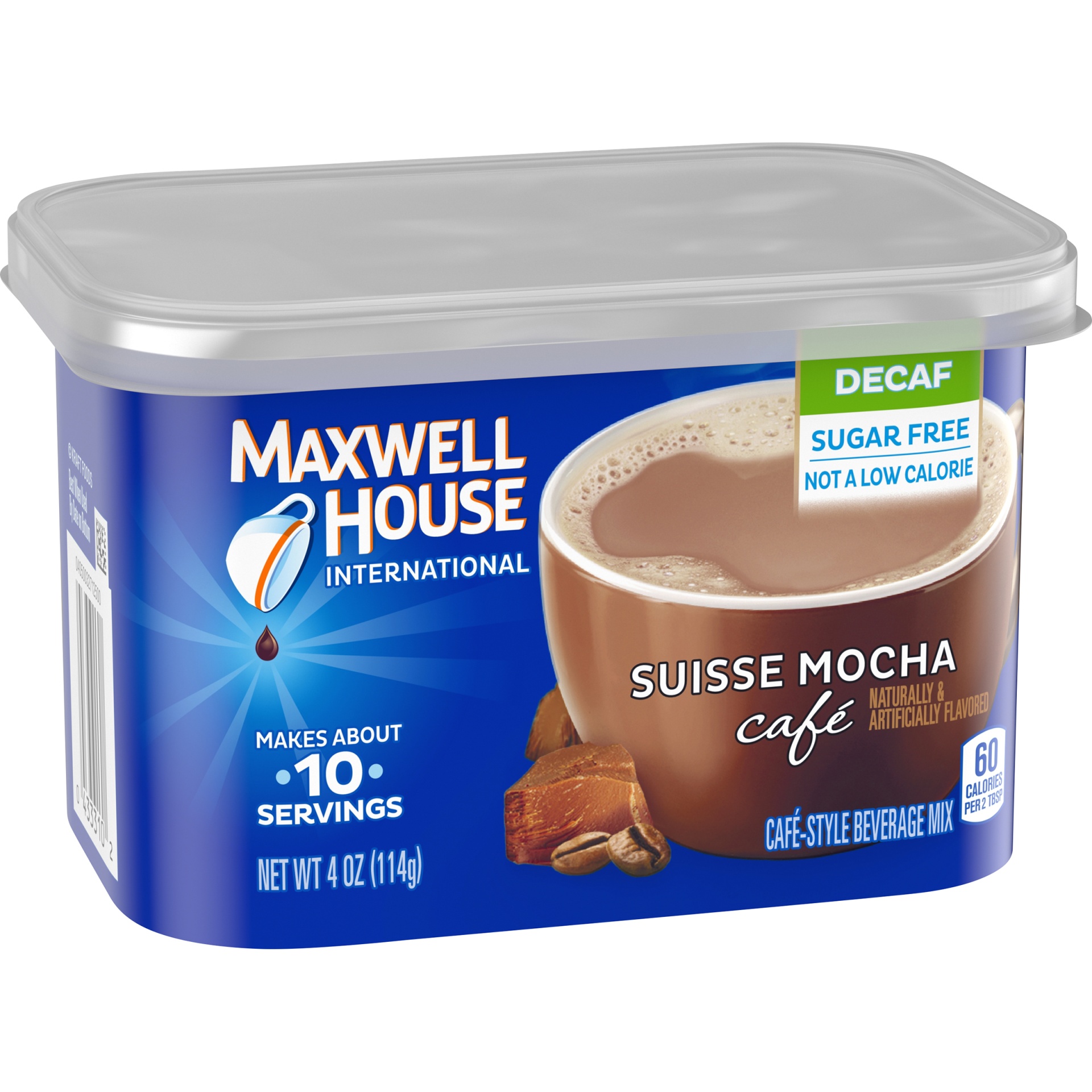 slide 2 of 6, Maxwell House International Suisse Mocha Café-Style Decaf Sugar Free Instant Coffee Beverage Mix - 4 oz, 4 oz