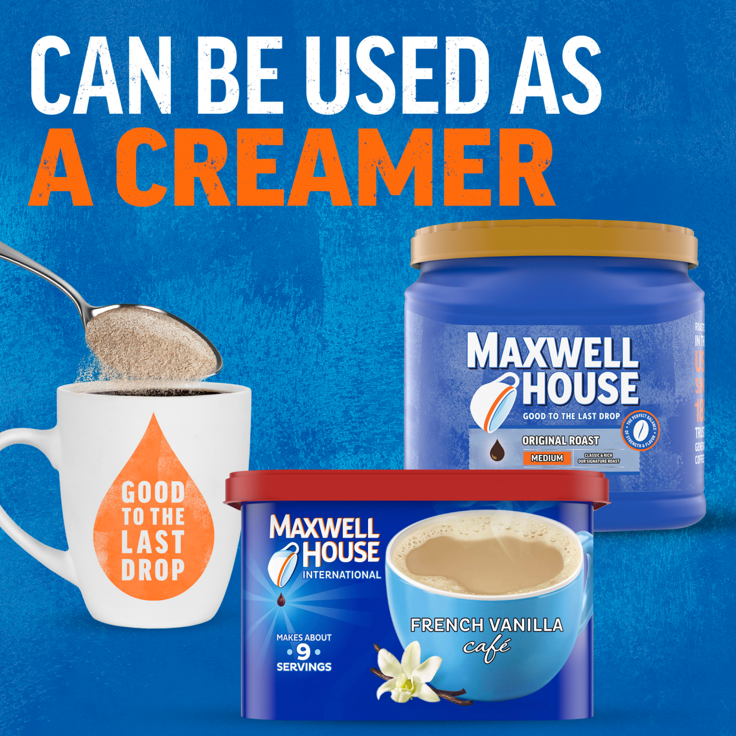 slide 4 of 8, Maxwell House French Vanilla Café-Style Instant Coffee Beverage Mix, 8.4 oz. Canister, 8.4 oz