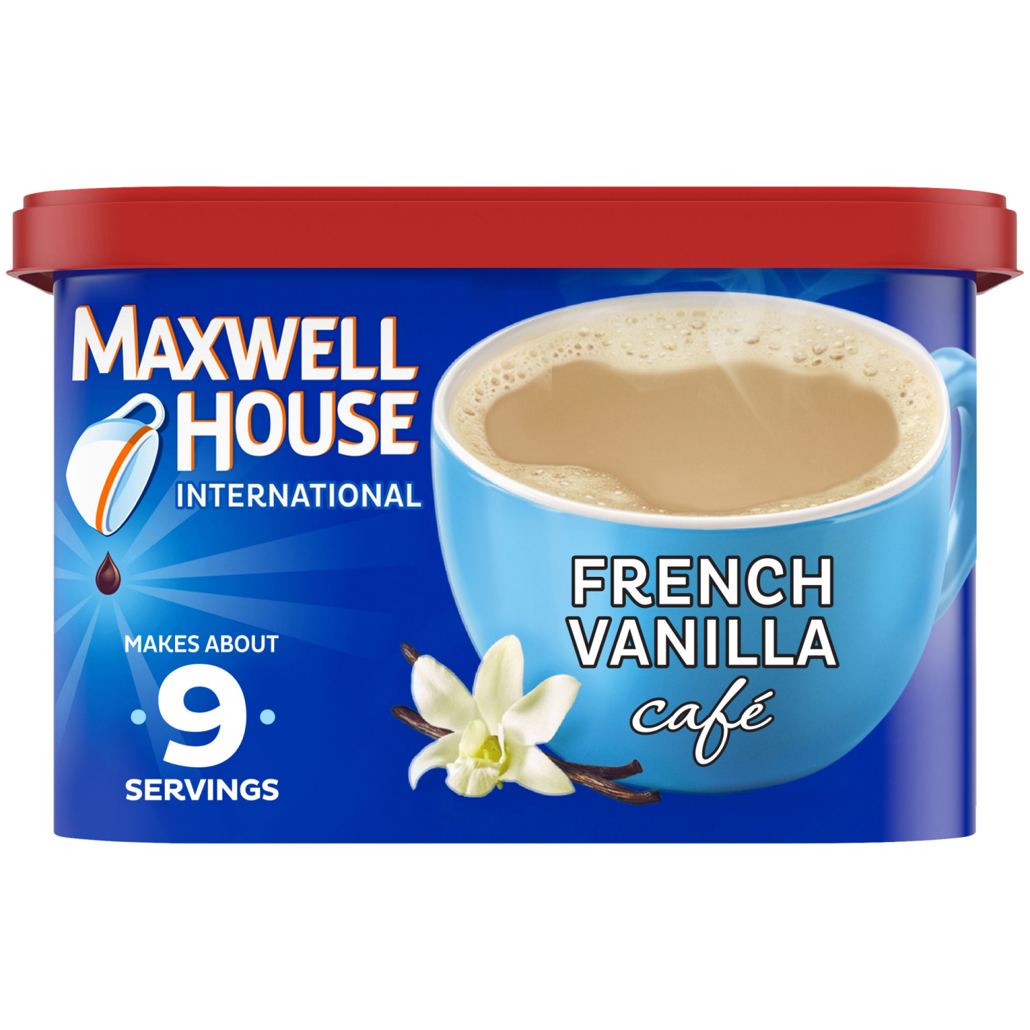 slide 1 of 8, Maxwell House French Vanilla Café-Style Instant Coffee Beverage Mix, 8.4 oz. Canister, 8.4 oz