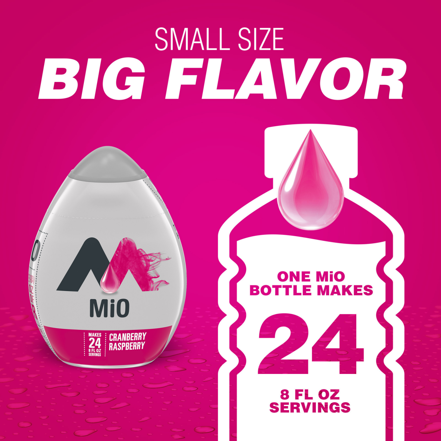 slide 4 of 8, MiO Cranberry Raspberry Liquid Water Enhancer , Caffeine Free, 1.62 fl oz Bottle, 1.62 fl oz
