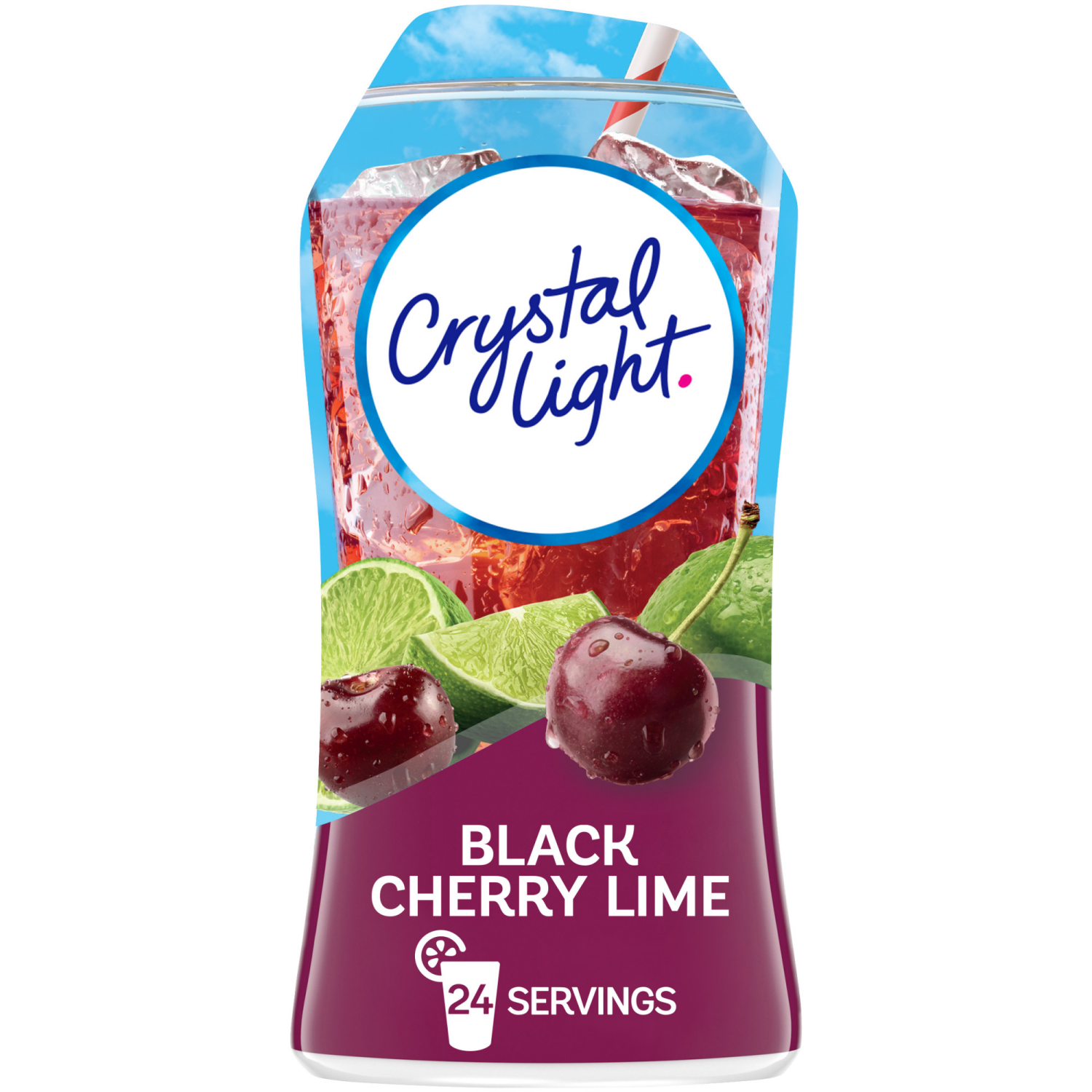 slide 1 of 8, Crystal Light Liquid Black Cherry Lime Naturally Flavored Drink Mix, 1.62 fl oz