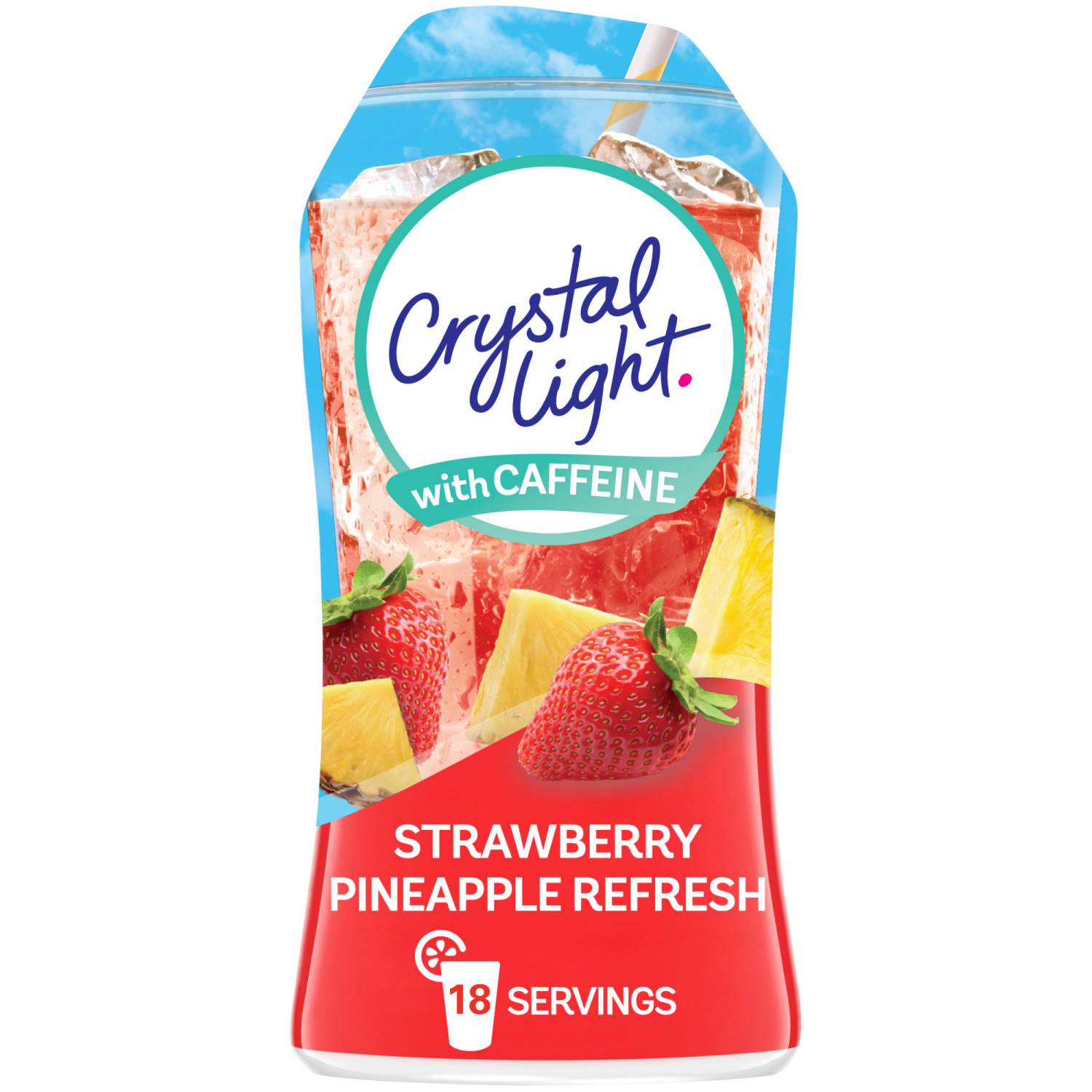 slide 1 of 5, Crystal Light Liquid Strawberry Pineapple Refresh Naturally Flavored Drink Mix with Caffeine, 1.62 fl oz Bottle, 1.62 fl oz