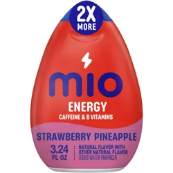 MiO Strawberry Pineapple Smash Liquid Water Enhancer Drink Mix with Caffeine & B Vitamins with 2X More, 3.24 fl. oz. Bottle