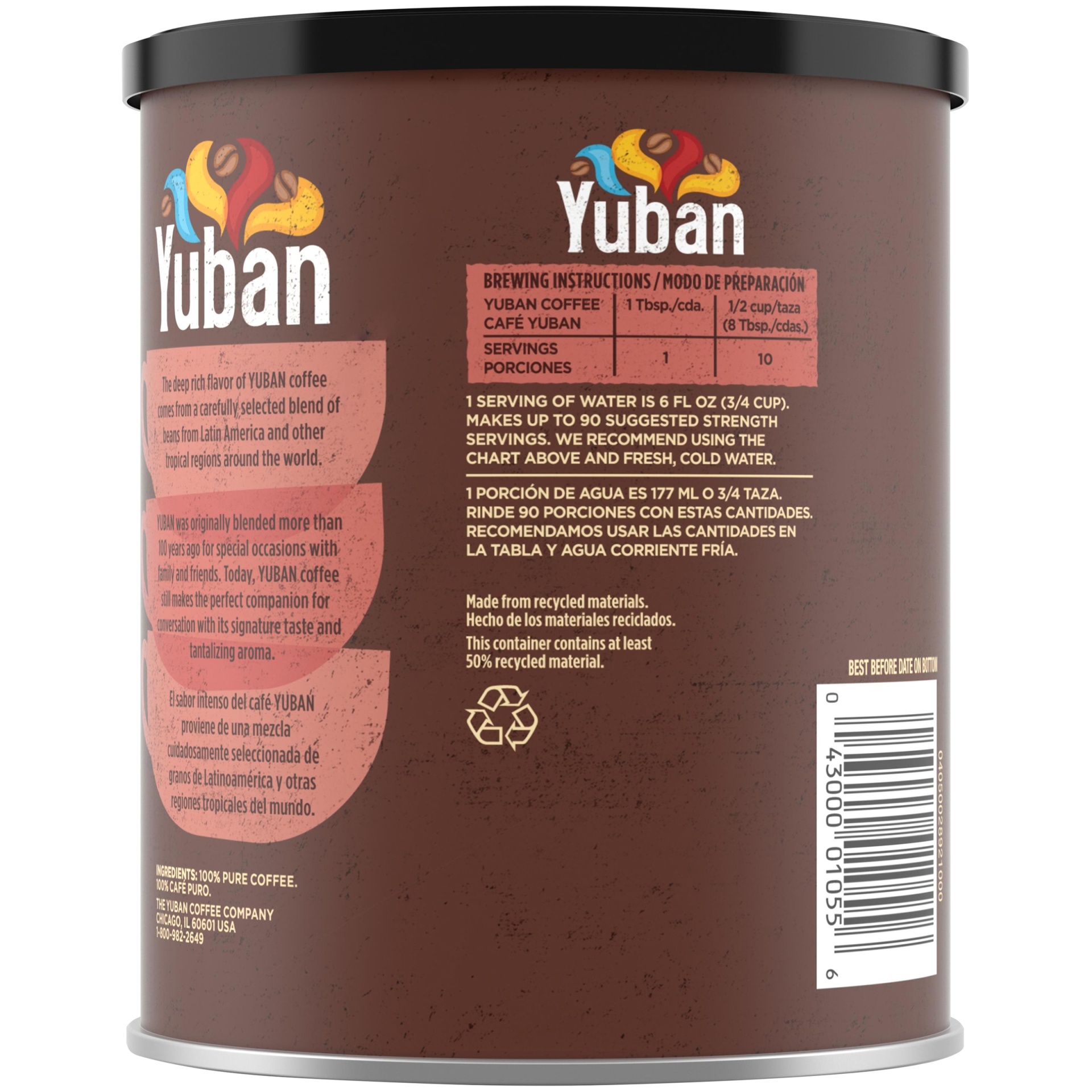 slide 3 of 5, Yuban Dark Roast Bold Roast Ground Coffee ister, 11 oz