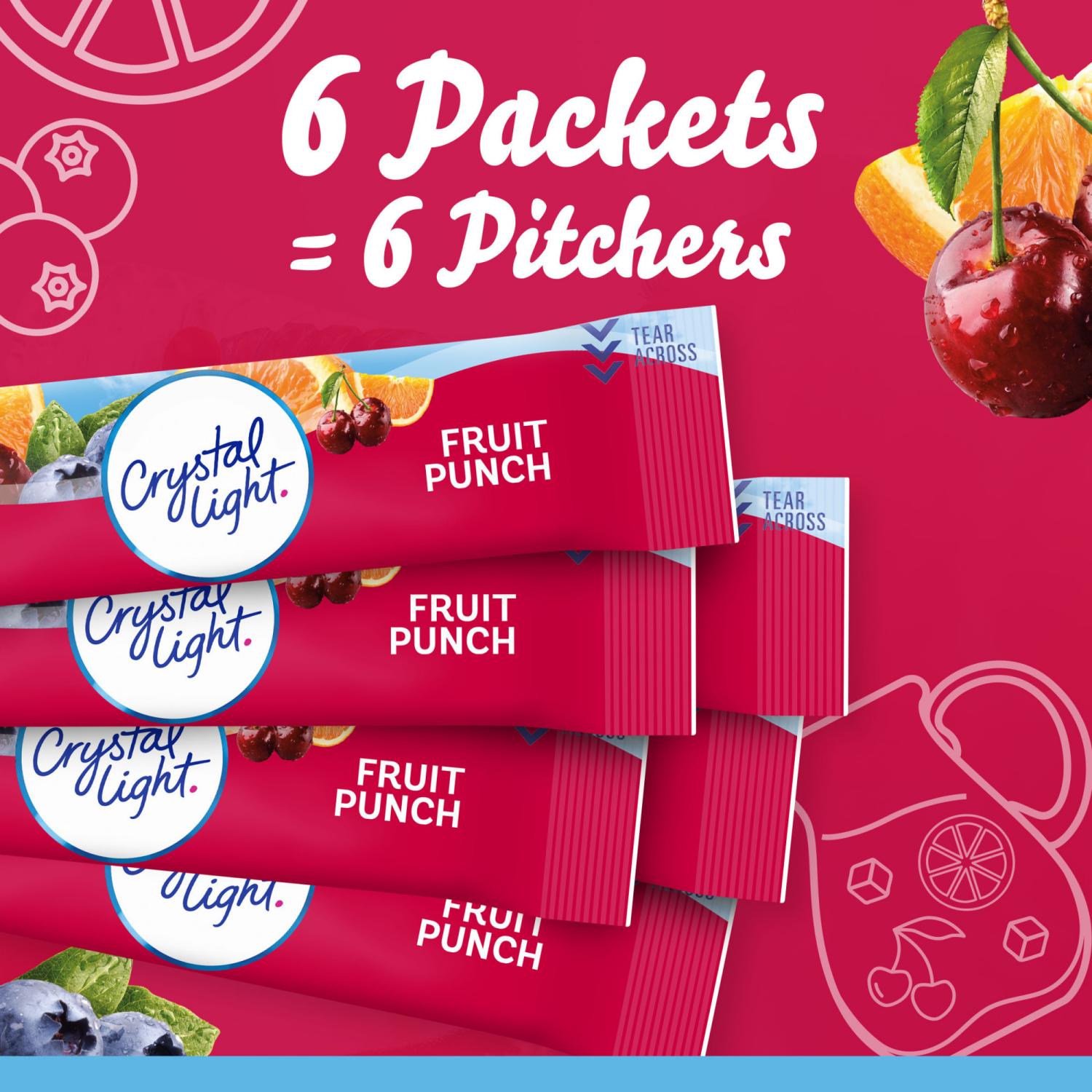 slide 8 of 8, Crystal Light Fruit Punch Drink Mix 6 Packets, 6 ct