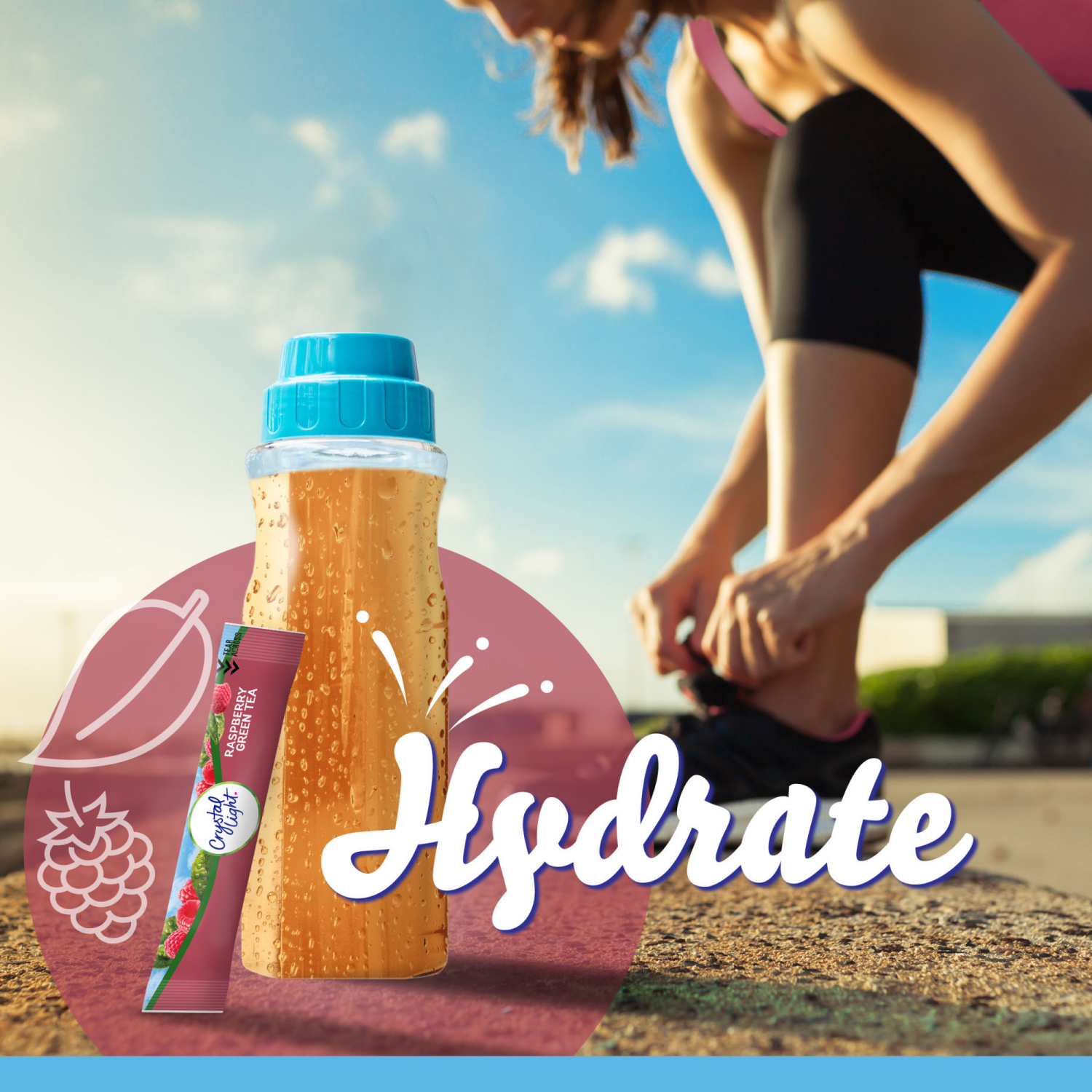 slide 2 of 5, Crystal Light On-The-Go Sugar Free Raspberry Green Tea Powdered Drink Mix, 10 ct - 0.09 oz Packets, 0.96 oz