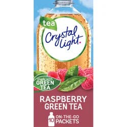 Crystal Light On-The-Go Sugar Free Raspberry Green Tea Powdered Drink Mix, 10 ct - 0.09 oz Packets