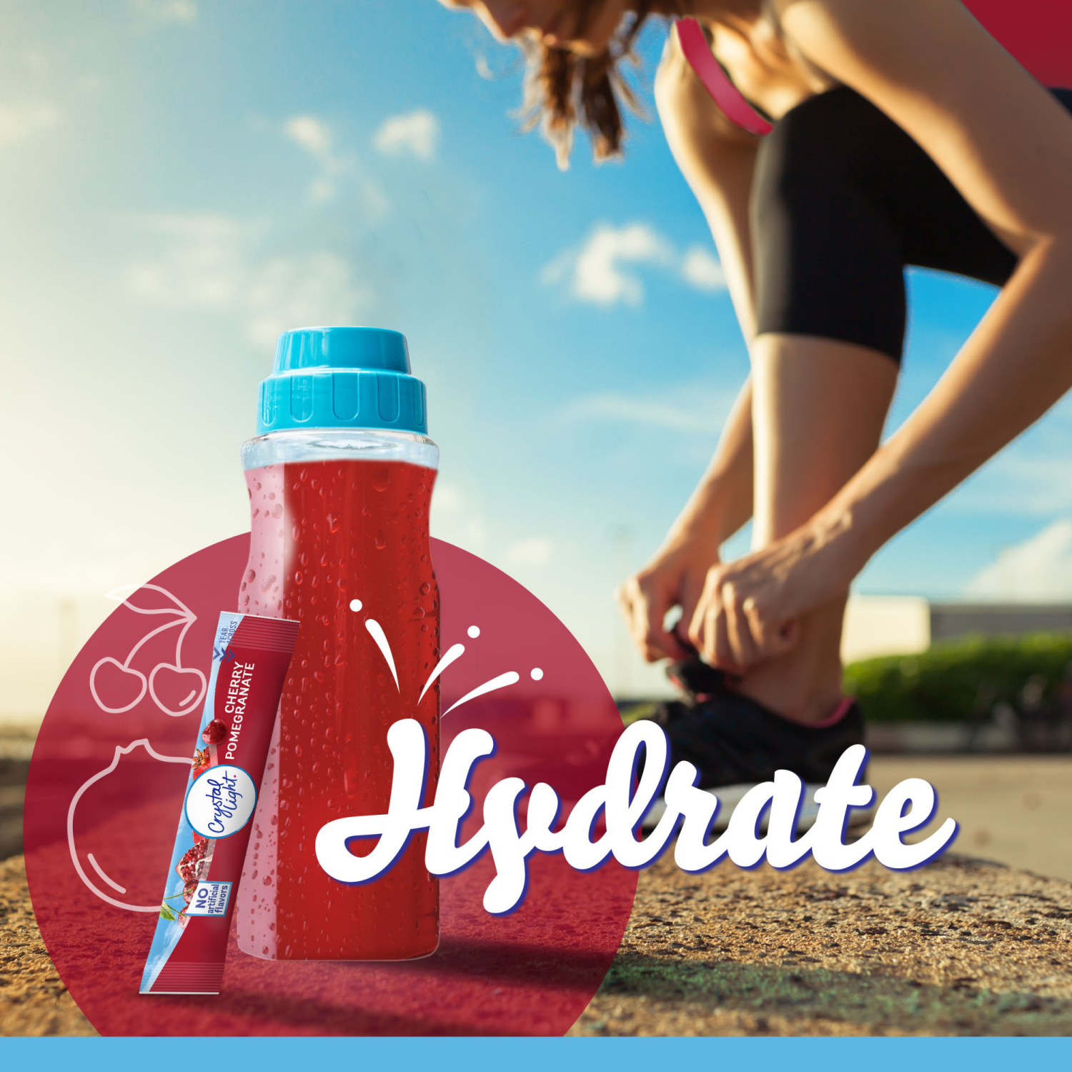 slide 2 of 5, Crystal Light Sugar Free Cherry Pomegranate Powdered Drink Mix, 10 ct - 0.11 oz Packets, 1.1 oz