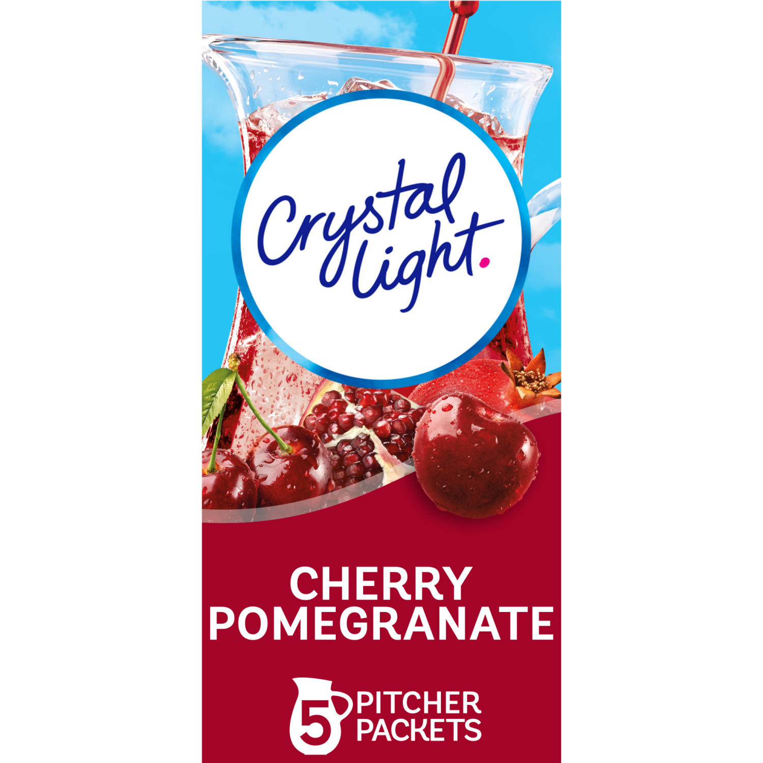 slide 1 of 5, Crystal Light 5 Pitcher Packets Cherry Pomegranate Drink Mix 5 Packets, 5 ct