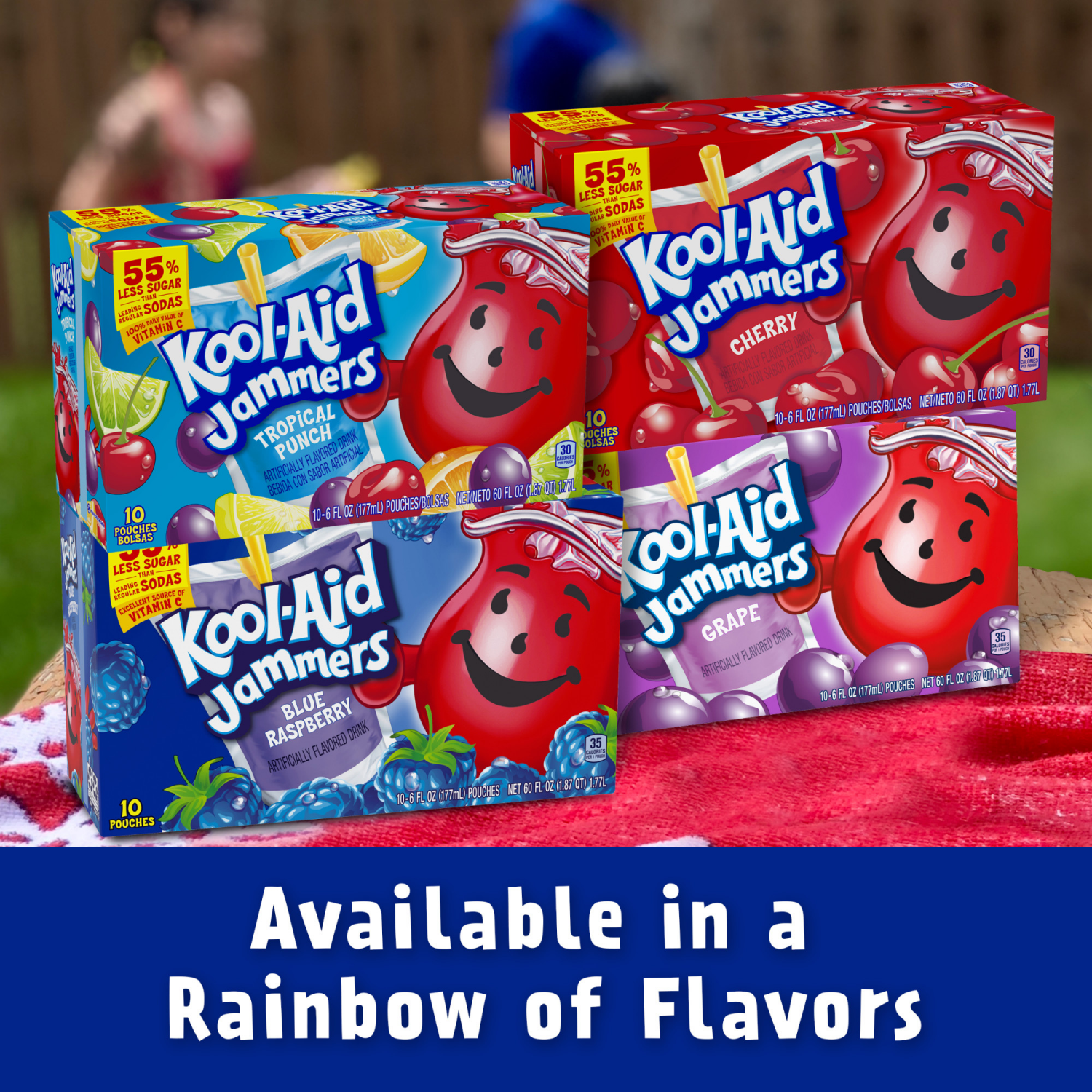 slide 2 of 8, Kool-Aid Jammers Blue Raspberry Flavored Drink, 10 ct Box, 6 fl oz Pouches, 10 ct