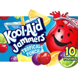Kool-Aid Jammers Tropical Punch Flavored Drink, 10 ct Box, 6 fl oz Pouches