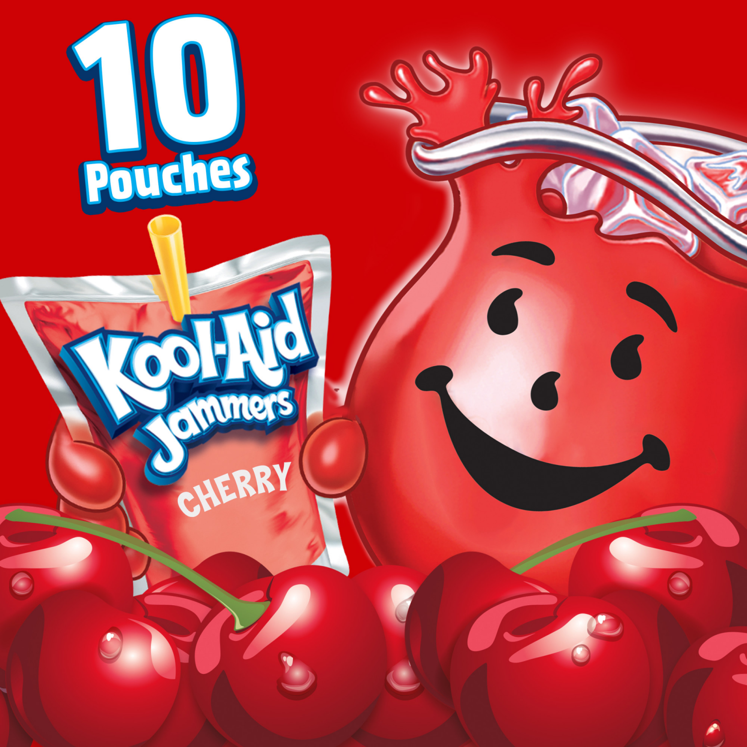 slide 7 of 8, Kool-Aid Jammers Cherry Flavored 10 ct Box, 6 fl oz Pouches, 10 ct