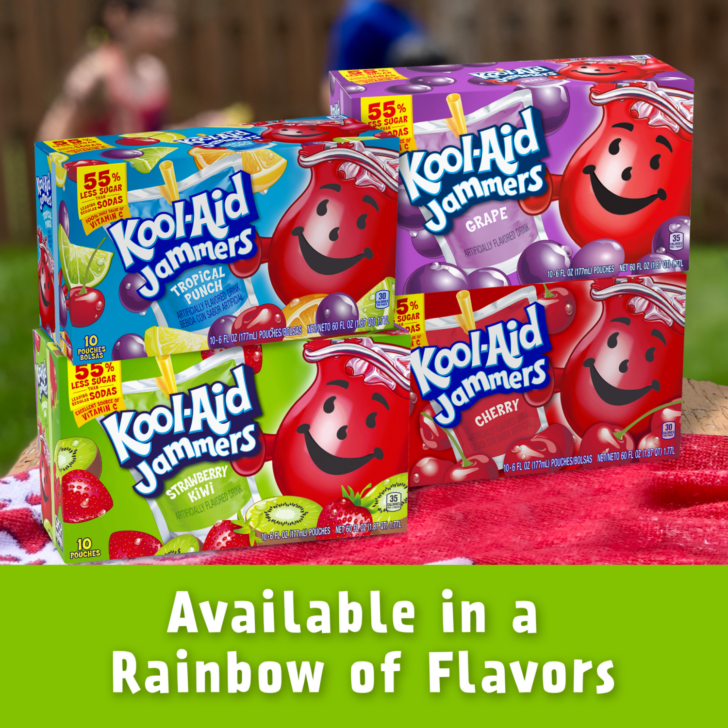 slide 2 of 8, Kool-Aid Jammers Strawberry Kiwi Flavored 0% Juice Drink, 10 ct Box, 6 fl oz Pouches, 10 ct