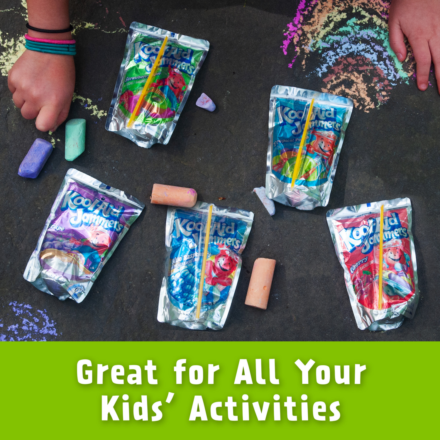 slide 8 of 8, Kool-Aid Jammers Strawberry Kiwi Flavored 0% Juice Drink, 10 ct Box, 6 fl oz Pouches, 10 ct