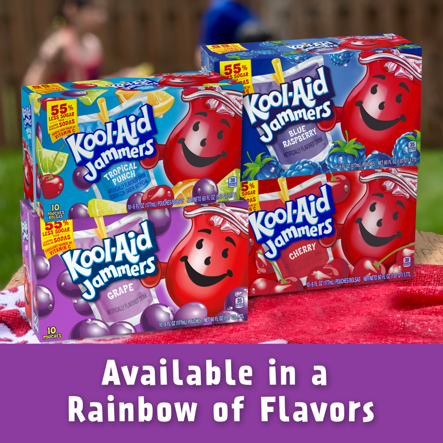 slide 2 of 8, Kool-Aid Jammers Grape Flavored Drink, 10 ct Box, 6 fl oz Pouches, 10 ct