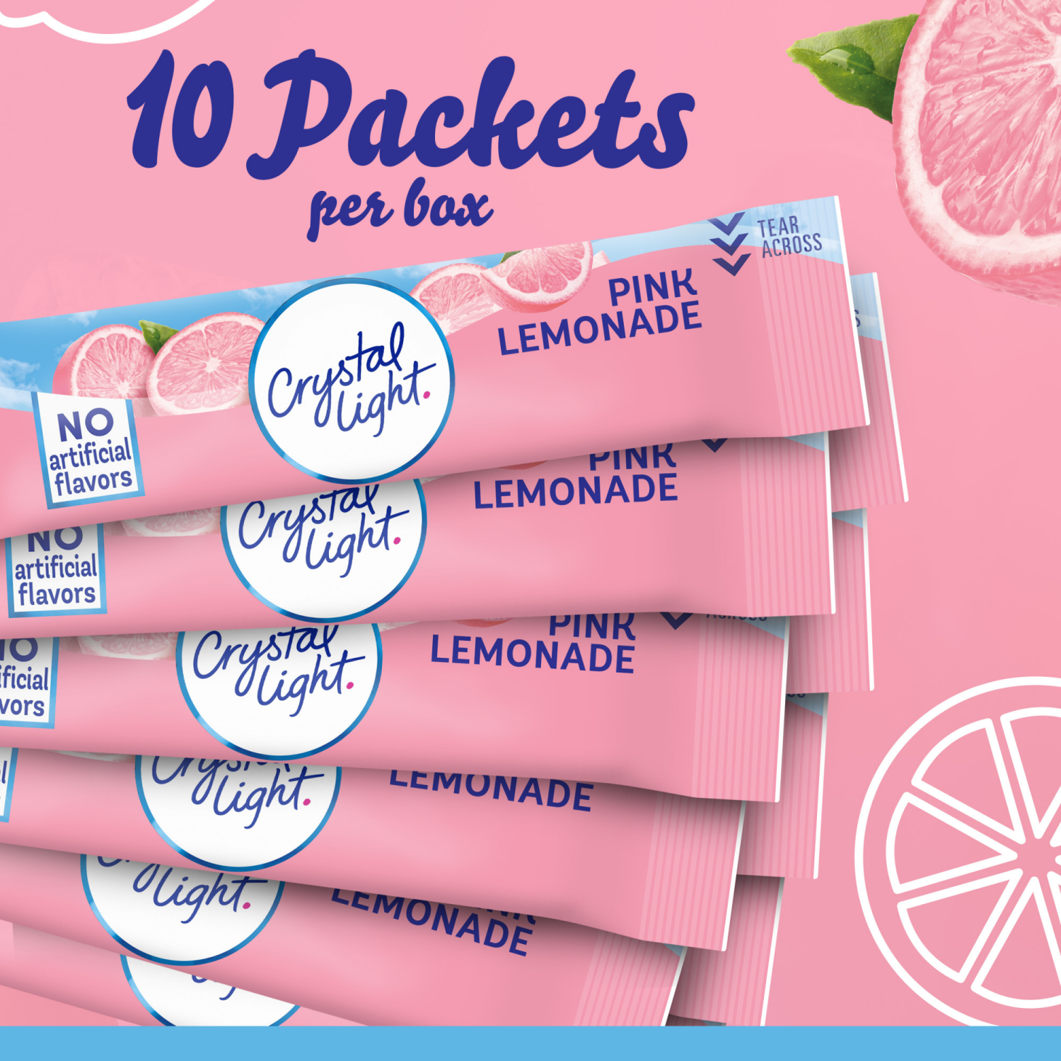 slide 5 of 5, Crystal Light Pink Lemonade On-The-Go Powdered Drink Mix , 10 ct - 0.13 oz Packets, 1.3 oz