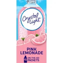 Crystal Light Pink Lemonade On-The-Go Powdered Drink Mix , 10 ct - 0.13 oz Packets