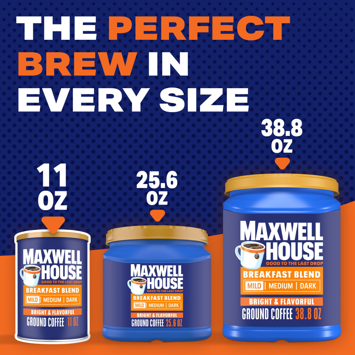 slide 5 of 5, Maxwell House Breakfast Blend Mild Roast Ground Coffee, 11 oz Canister, 11 oz