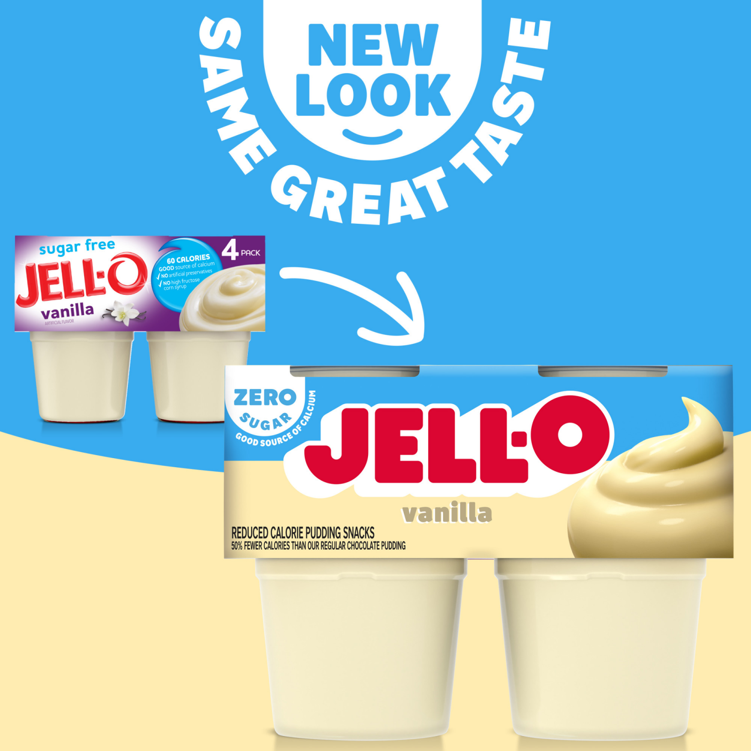 slide 3 of 8, Jell-O Vanilla Artificially Flavored Zero Sugar Ready-to-Eat Pudding Snack Cups, 4 ct Cups, 14.5 oz