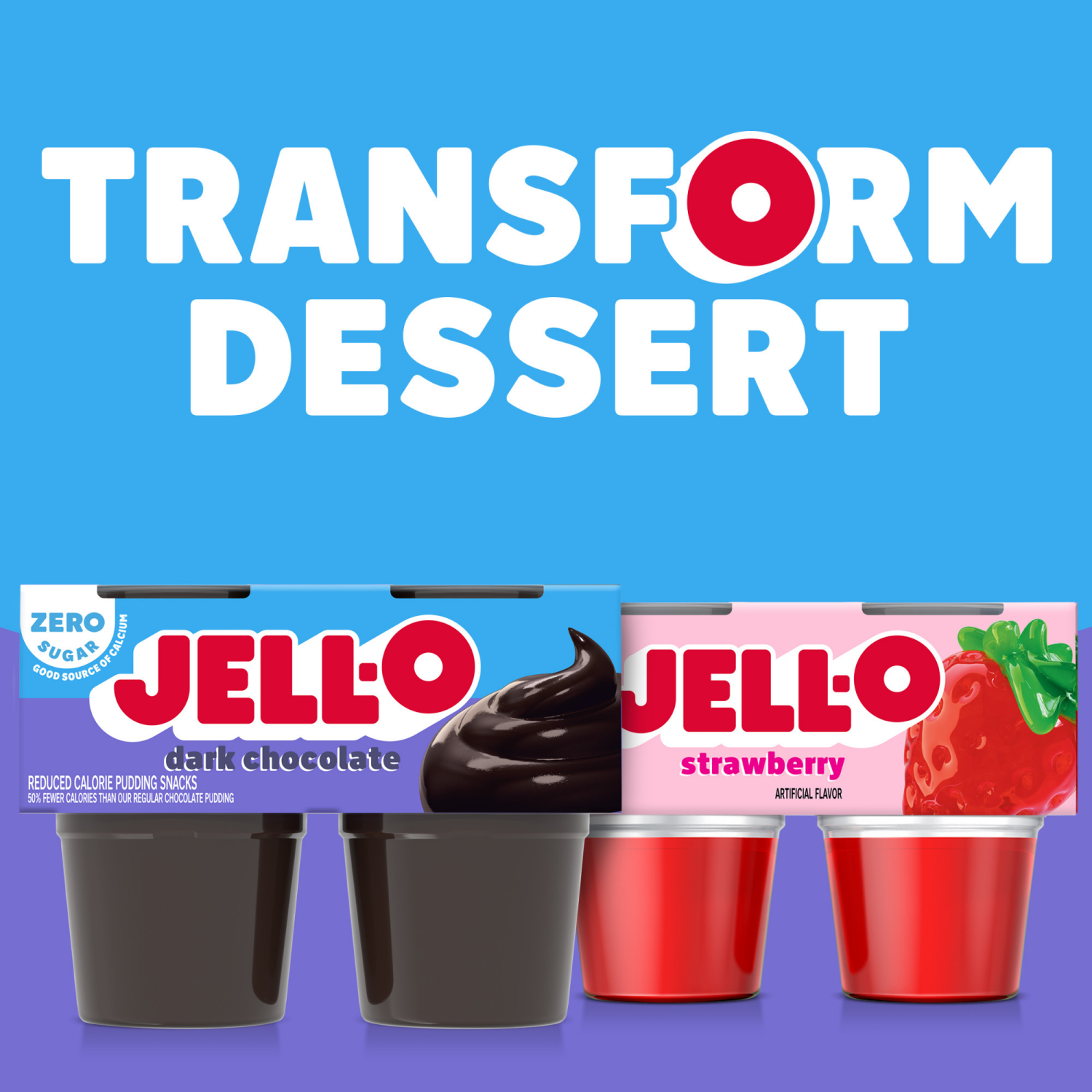 slide 8 of 8, Jell-O Dark Chocolate Zero Sugar Ready-to-Eat Pudding Snack Cups, 4 ct Cups, 14.5 oz
