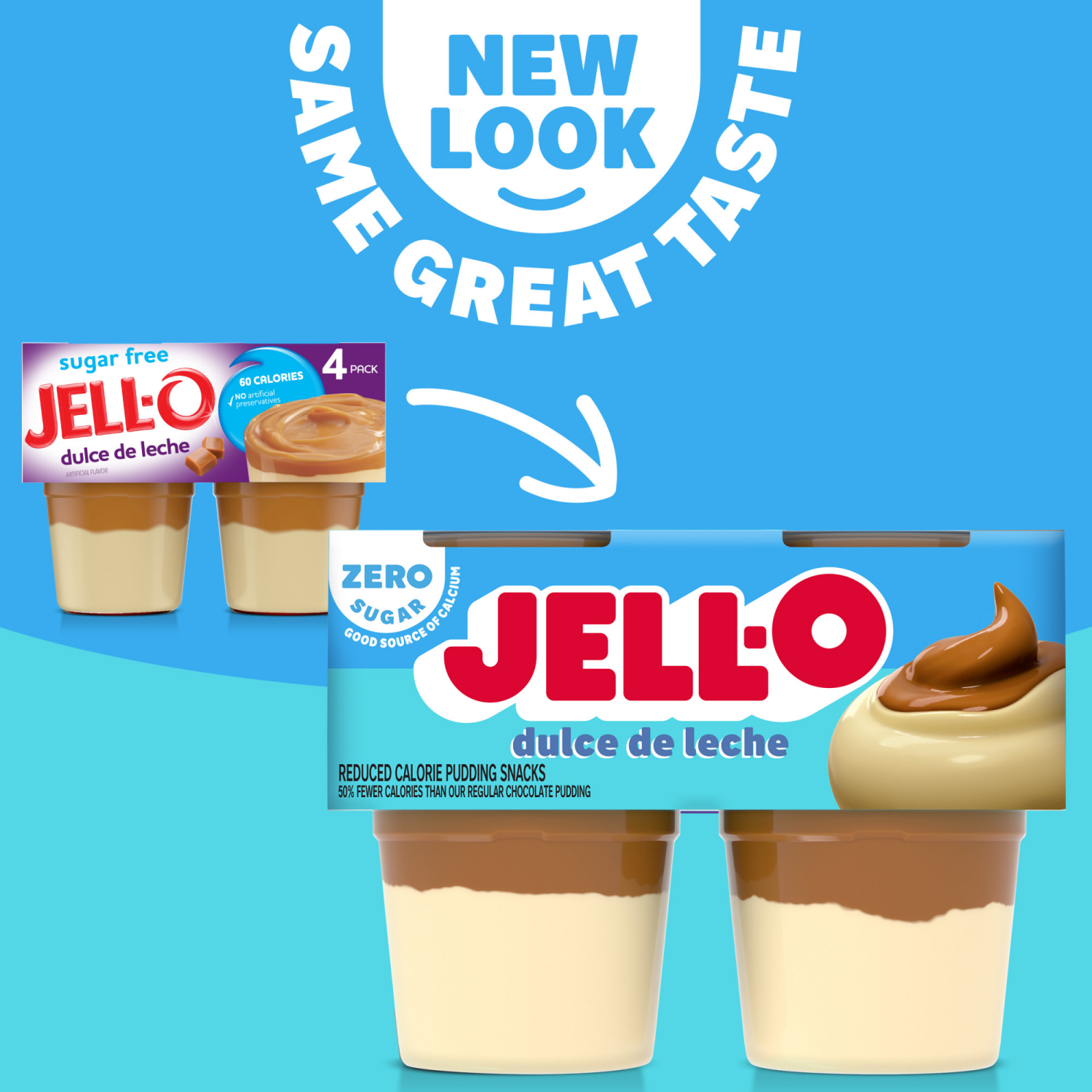 slide 6 of 8, Jell-O Dulce de Leche Artificially Flavored Zero Sugar Ready-to-Eat Pudding Snack Cups, 4 ct Cups, 14.5 oz