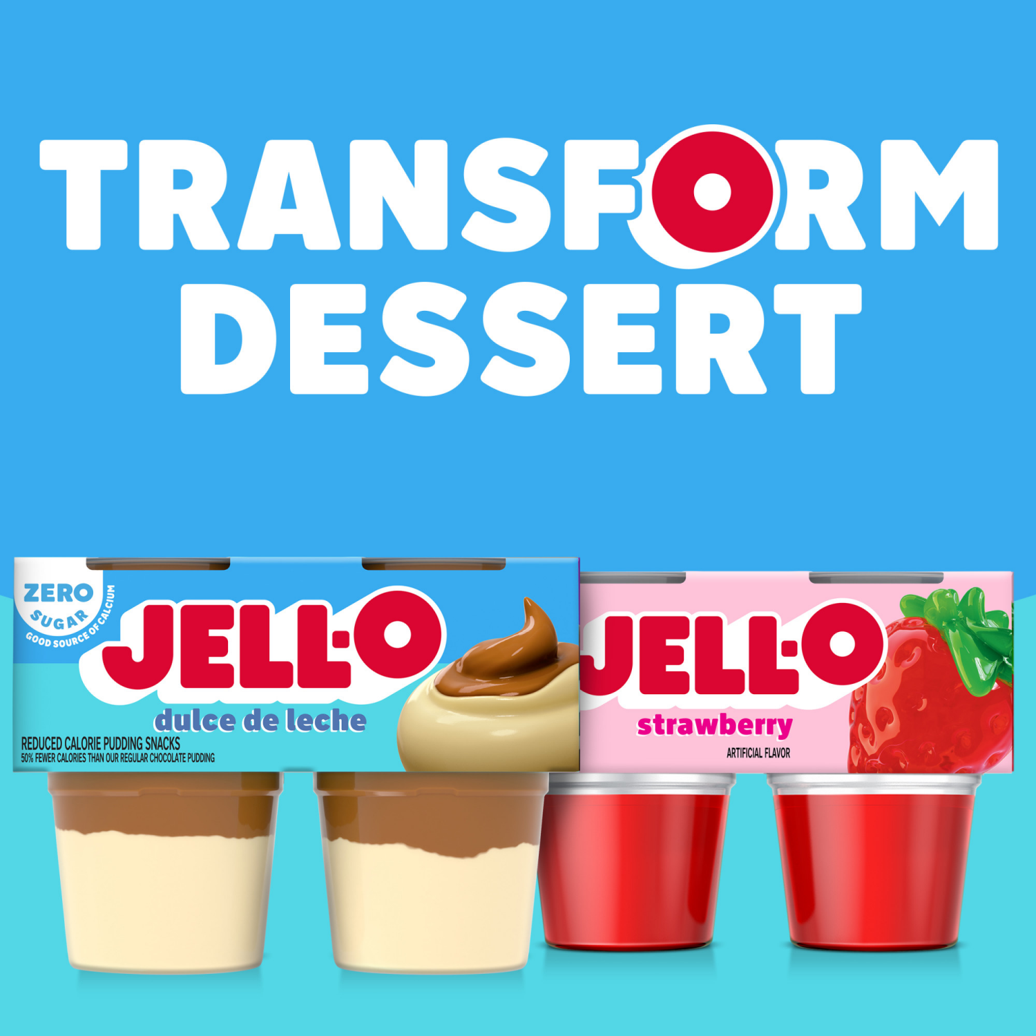 slide 8 of 8, Jell-O Dulce de Leche Artificially Flavored Zero Sugar Ready-to-Eat Pudding Snack Cups, 4 ct Cups, 14.5 oz