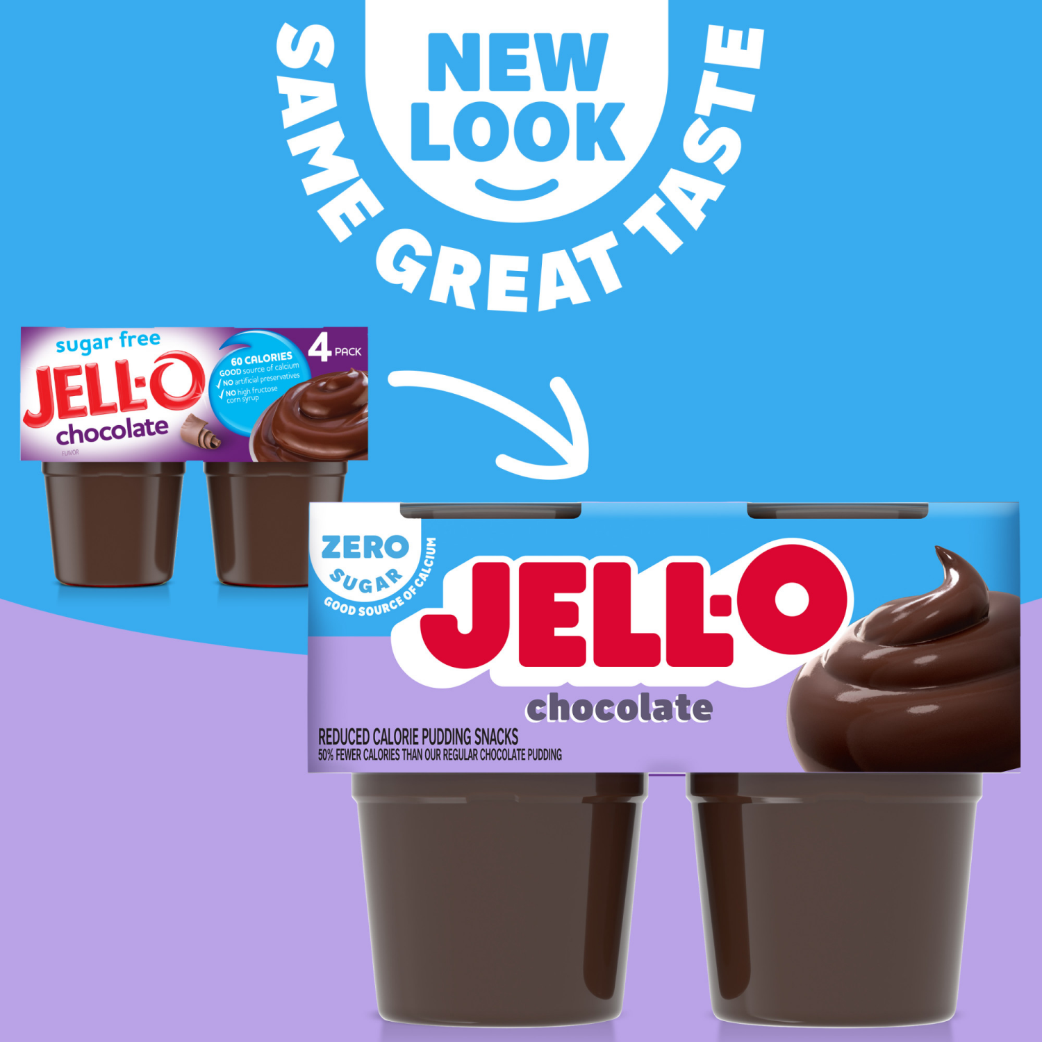 slide 4 of 5, Jell-O Chocolate Zero Sugar Ready-to-Eat Pudding Snack Cups, 4 ct Cups, 14.5 oz